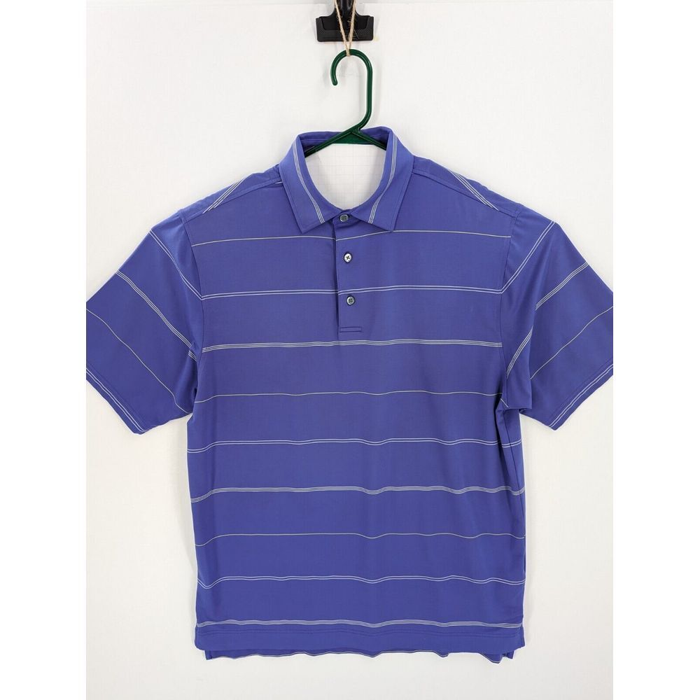 Footjoy Men's Purple Striped Stretch Golf Polo Shirt, Large, Excellent!